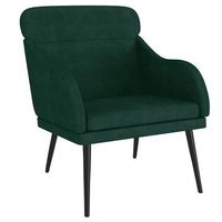 sillon de terciopelo verde oscuro 63x76x80 cm vidaxl