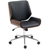 vinsetto silla de oficina giratoria de pu con altura ajustable funcion de inclinacion y ruedas 51x655x82-92 cm negro   aosom espana