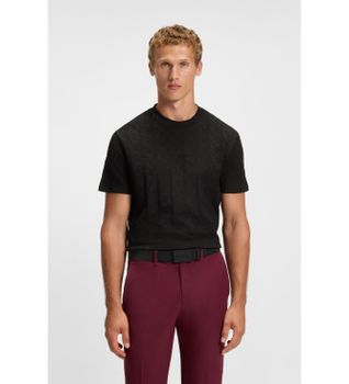 BOSS para hombre. 50548649 Camiseta Mirror Artwork negro (XL), Casual, Algodón, Manga corta