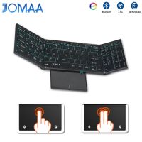teclado plegable retroiluminado jomaa de tamano completo inalambrico 24g y bluetooth recargable con panel tactil teclado numerico 7 opciones de color