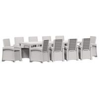 conjunto de comedor de jardin 11 uds blanco y antracita pp vidaxl