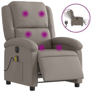 Sillón De Salón | Silla | Sillón Reclinable De Masaje Eléctrico Tela Gris Taupe