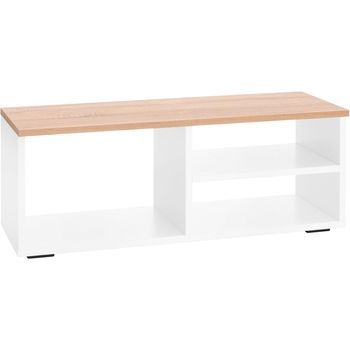 Mueble Tv Blanco Y Roble 90x35x30 Cm. Ona