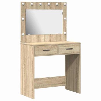 Mesa Tocador | Mesa De Maquillaje Con Cajón Roble Sonoma 78,5 X 41 X 135 Cm