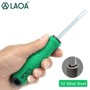 LAOA-Destornillador hexagonal de aleación de acero S2, mango profesional con destornilladores magnéticos, 1 unidad