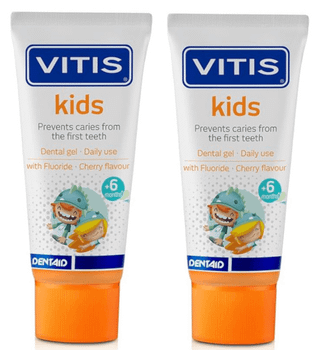 Vitis Kids Gel Dentífrico Sabor Cereza +6m 2x50 ml