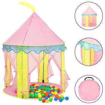Tienda De Juegos Para Niños Con 250 Bolas Rosa 100x100x127 Cm Vidaxl