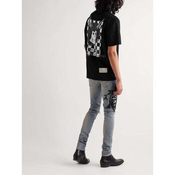 Amiri Tops y Camisetas Wes Guy Checker Skull T-shirt para mujer