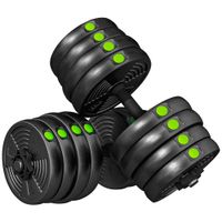 sportnow kit de mancuernas 30kg 2 en 1 con barra de pesas mango antideslizante para entrenamiento de fuerza negro verde   aosom espana