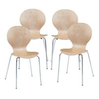 conjunto de 4 sillas de comedor etne - natural encasa