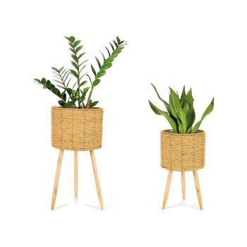 S/2 Soporte Plantero Totora Ø30x58