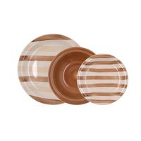 vajilla creta quid 18 piezas 6 servicios ceramica  beige