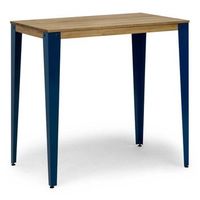 mesa lunds alta 60x100x110cm azul en madera maciza de pino acabado vintage estilo industrial box furniture