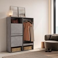 zapatero efecto madera cemento 120x35x145cm