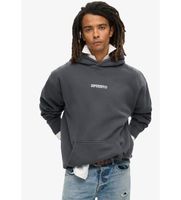 superdry para hombre m2013727a sudadera de corte holgado con capucha y micrologotipo estampadogris m casual algodon