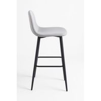 taburete black teok terciopelo - gris claro