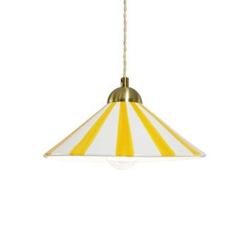 Lámpara de techo de cerámica y metal amarillo