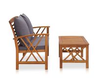muebles de jardin 2 piezas con cojines madera maciza de acacia vidaxl