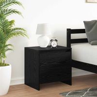 mesa de noche - mueble para dormitorio - madera de ingenieria - roble negro 45x34x445cm