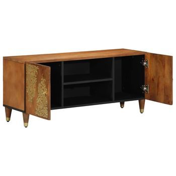 Mueble De Tv | Mueble De Salón | Gabinete De Tv Con Estante Marrón Miel 105 X 33 X 46 Cm