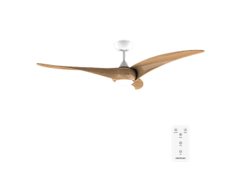 Ventilador de techo - Cecotec EnergySilence Aero 5295, Luz LED 18 W (3 tonalidades), 6 velocidades, Mando, Temporizador, Modo invierno/verano, Marron