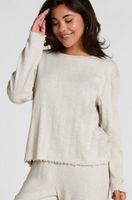 hunkemoller pyjama top loose pointelle gris