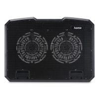 soporte refrigerante portatil hama black metal 2 ventiladores led azul hasta 156 ajuste altura