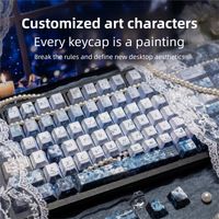 teclas mecanicas personalizadas cherry profile shine through de color suave y doble capa pbt con sublimacion de tinte en 5 lados y anti-grease