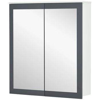 Armario con espejo 69x17x75.5 cm blanco