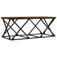 mesa de centro madera de ingenieria roble ahumado 100x49x40 cm vidaxl