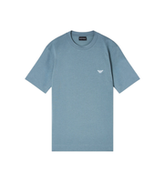 emporio armani para hombre em005396af13715 camiseta slim fit de punto grueso azul xxl casual algodon manga corta