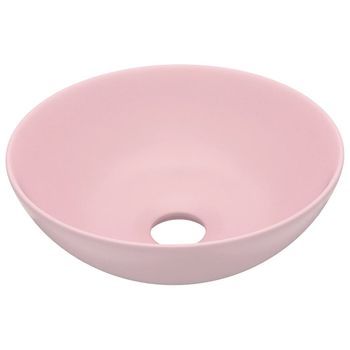 Lavabo De Baño Moderno | Lavabo De Cuarto De Baño Redondo Cerámica Rosa Mate