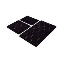 alfombra de bano set 3 piezas infinitiy oro negro
