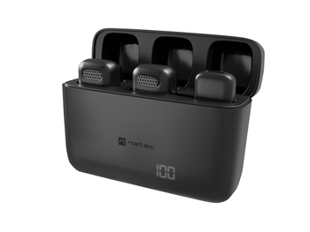 MICROFONO PARA SMARTPHONE NATEC HOPPER LAVALIER WIRELESS USB-C 2 MICROFONOS