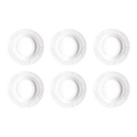 set 6 fuentes opal blancas hondas 32 cm