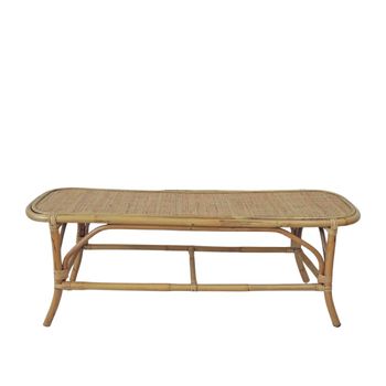Banco pie de cama de ratán natural trenzado