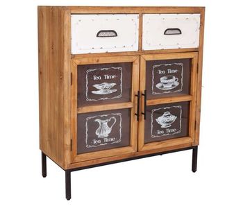 Recibidor en madera y metal 91x80x36.5 cm