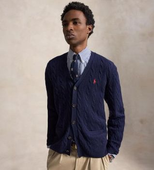 Polo Ralph Lauren para hombre. 710B22611002 Cárdigan de lana y cachemira marino (M), Casual