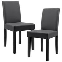 conjunto de 2 sillas de comedor hamburg 89x43x54 cm cuero sintetico - gris oscuro encasa