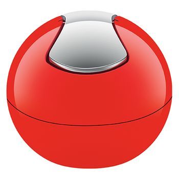 Spirella Colección Bowl, Papelera Ø16 X 14 Cm (1 Litro), Poliestirol, Rojo
