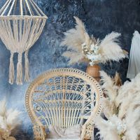 macrame large drop chandelier natural