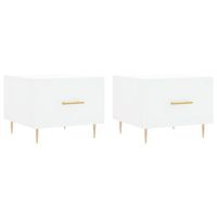 pack 2 uds mesas de centromesa auxiliarmesa de cafe madera de ingenieria blanco 50x50x40 cm