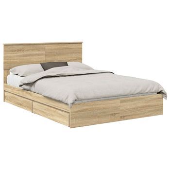 Cama Con Almacenamiento Con Cajón Roble Sonoma 140 X 190 Cm Vidaxl
