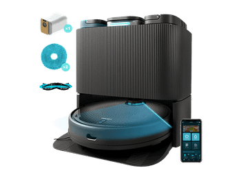 REACONDICIONADO Seminuevo Muy bueno Robot aspirador - Cecotec Conga 11090 Spin Revolution Home&Wash, Base de autovaciado, 5000 Pa máx