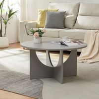 mesa de centro rindal redonda o80x42 cm - gris claro encasa