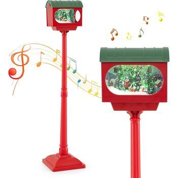 Lámpara Navideña Musical Costway De 150 Cm, Poste Festivo Con Lámpara 32 X 32 X 150 Cm