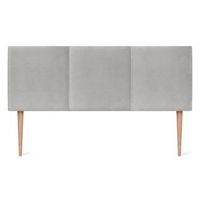 cabecero de terciopelo liso con tres paneles 135x105cm con patas camas 120135 - gris claro