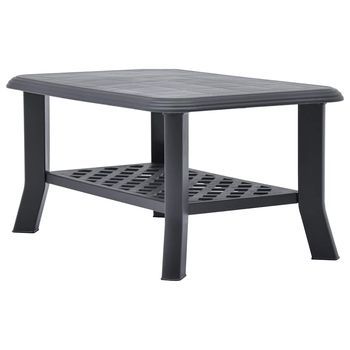Mesa De Café - Mesa De Centro De Plástico Gris Antracita 90x60x46 Cm