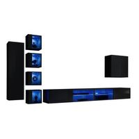 juego de muebles de salon switch xxvi diseno color negro brillante