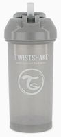 twistshake botella pajita straw cup gris pastel 6m 360 ml